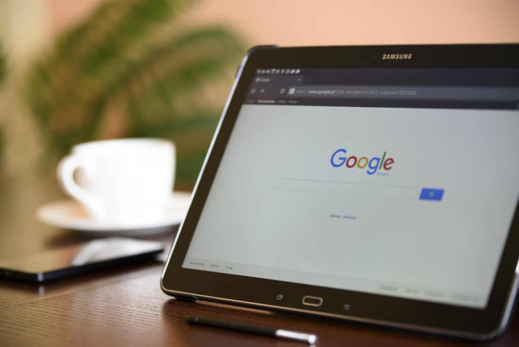 Black Samsung Tablet on Google Page SEO