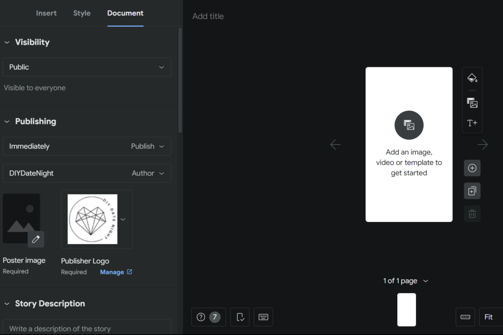 Google Web Stories Dashboard